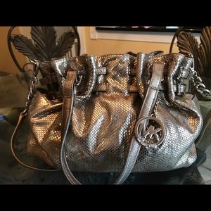 MK gold python tote/shoulder bag